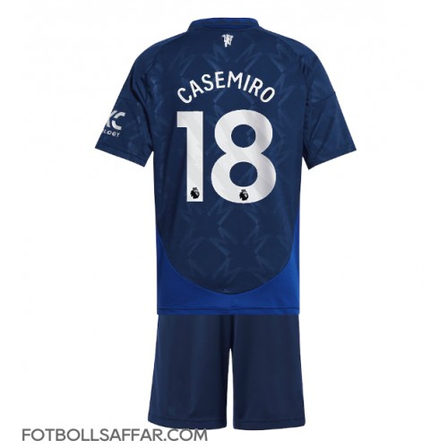 Manchester United Casemiro #18 Bortadräkt Barn 2024-25 Kortärmad (+ Korta byxor)